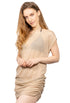 BOATNECK DRESS WITH SIDE SHIRRING - GOFRET